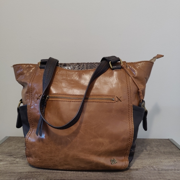The Sak Brown/ Black Kendra Leather Satchel - Picture 2 of 7